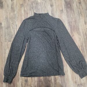 Cj Fashions Balloon Sleeve Cutout Front Long Sleeve Sweater Size Small